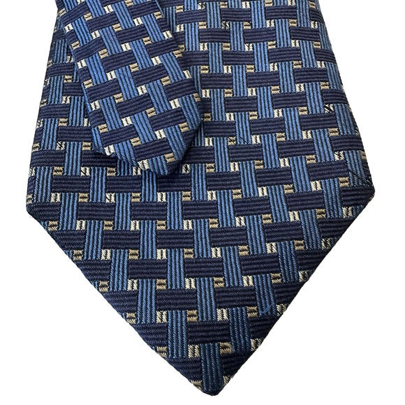 Jos A. Bank, Collection Men's Neck Tie Blue w/Grays 100% Silk USA - Picture 1 of 12